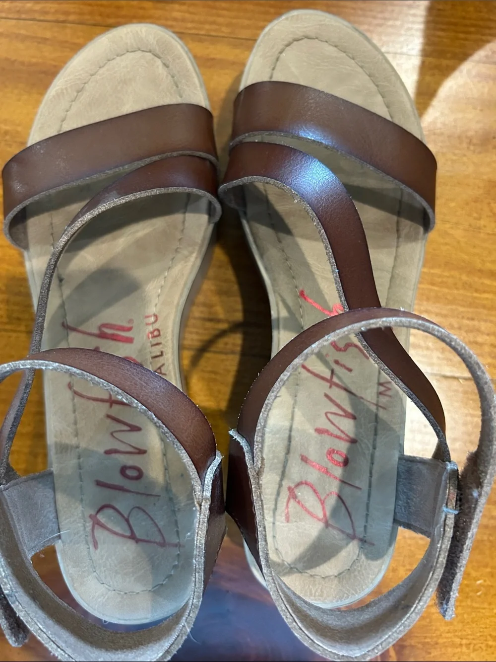 Blowfish Brown Leather Strappy Ankle Sandals